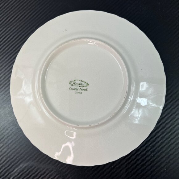 Vintage Rossini Country French Green Transferware Dinner Plate Japan Shabby Chic - Picture 6 of 8